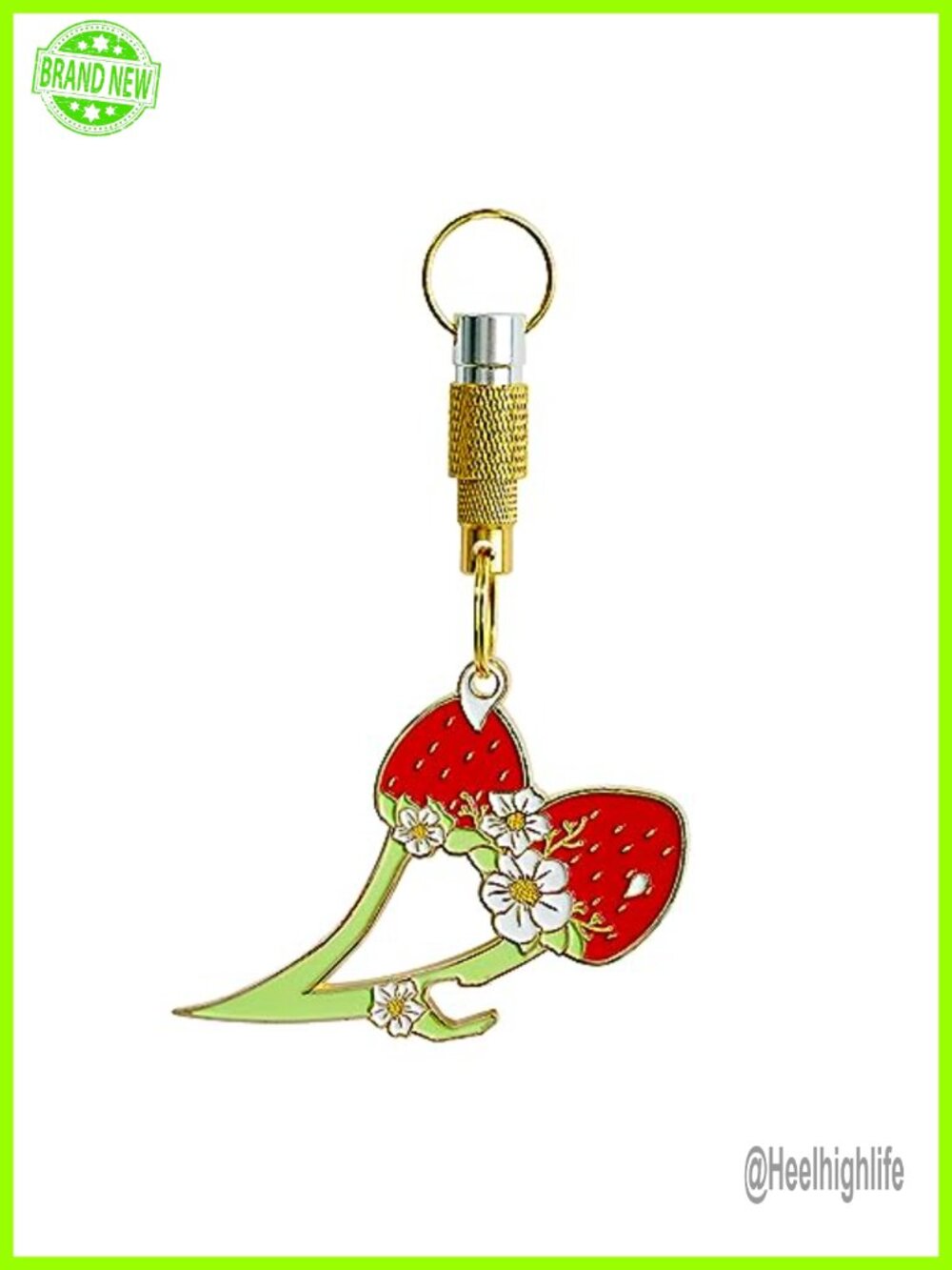 Strawberry Self-Defense Keychain for Women, Detachable Metal Key Ring, Quick